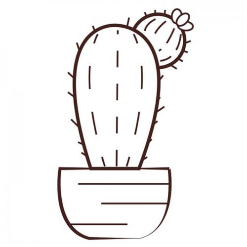 Tampon en bois - Cactus 6,2 x 4,4 cm