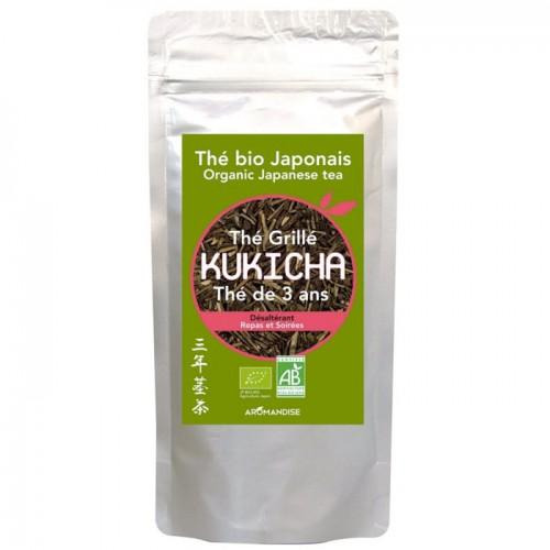 Ramitas de té verde orgánico japonés Kukicha 80 g