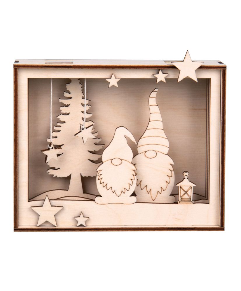 Kit di decorazione per cornici natalizie - Legno - Elfi di Babbo