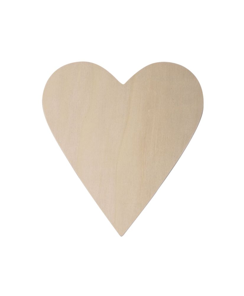 Semplice cuore in legno - da decorare e personalizzare - 20 x 18,5 x 2,7 cm