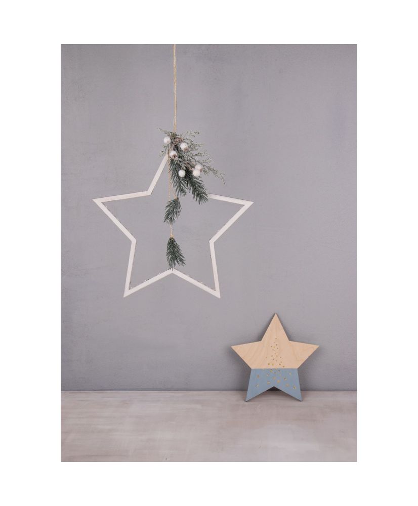 Kit di stelle in legno - da decorare e appendere - 6 misure diverse