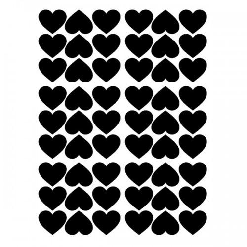 Pegatinas reposicionables corazones x 54 - negro