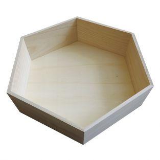 Estante de madera hexagonal de 30 x 26 x 10 cm