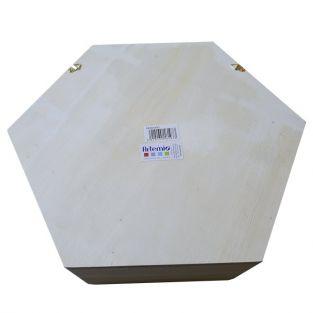 Etagère hexagone en bois 30 x 26,5 x 10 cm