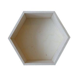 Etagère hexagone en bois 27 x 23,5 x 10 cm