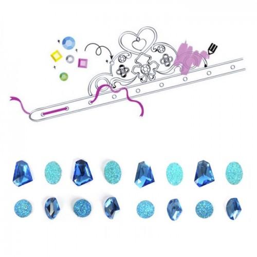 Princess tiara set to customize - blue gemstones