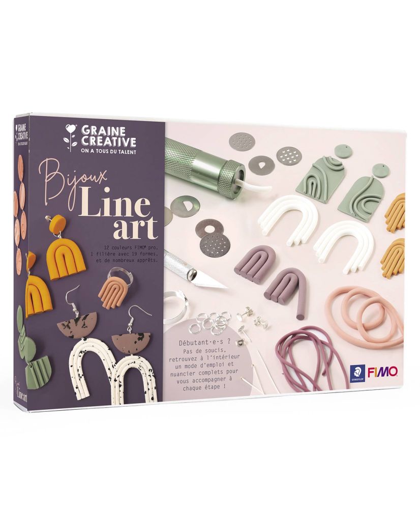 Line Art Jewelry in polymer clay - DIY Box
