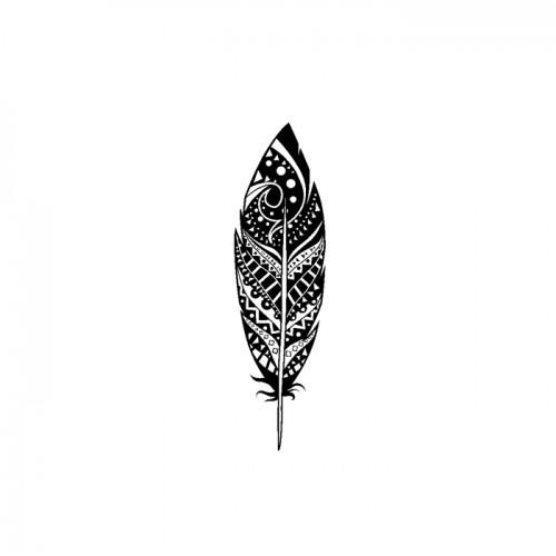 Wooden stamp 7,5 x 2,6 cm - Decorative feather