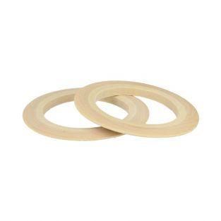 2 flat wood bracelets 6,8 cm