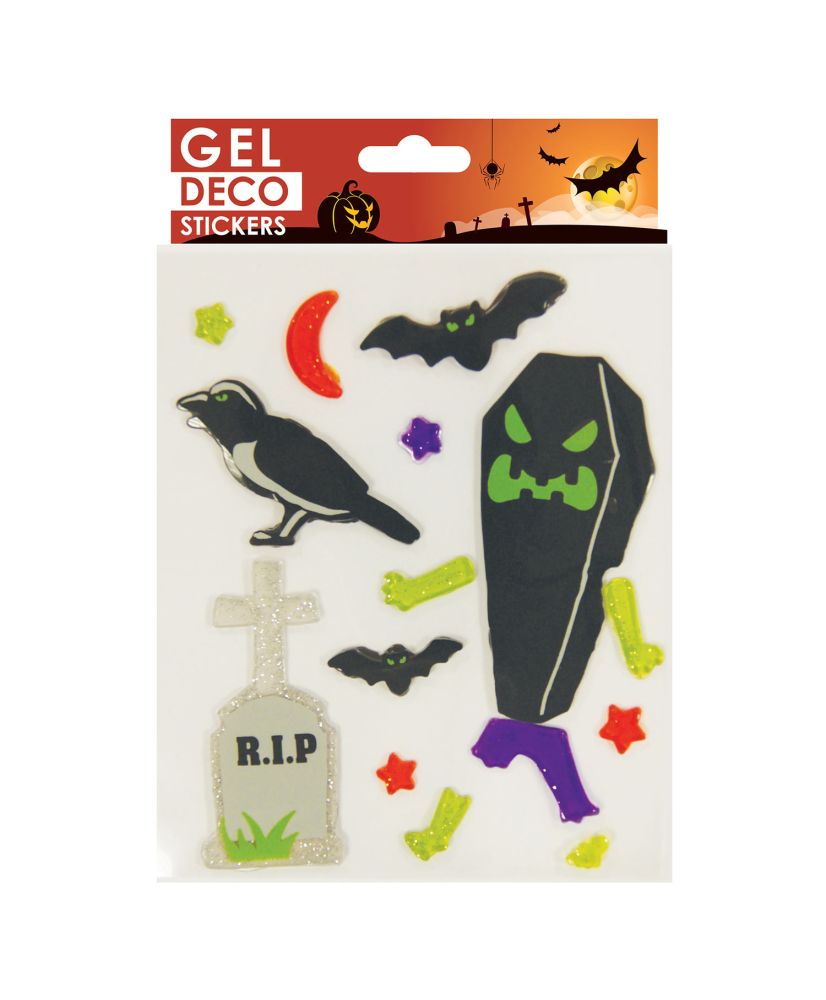 Halloween Gel-Sticker - Sarg und Grab