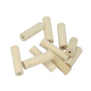 10 wood beads cylinders 30 x 10 mm