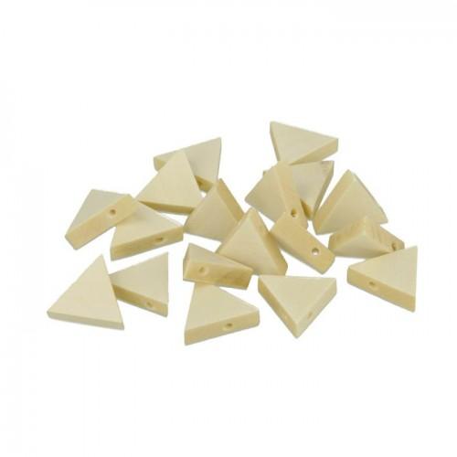 10 wood beads triangles 20 x 17 mm