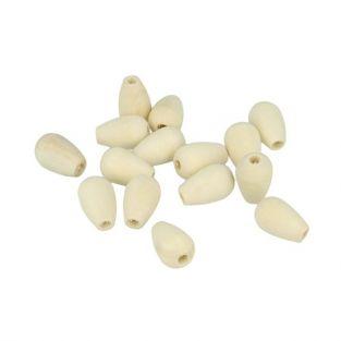 15 perles en bois gouttes 20 x 10 mm