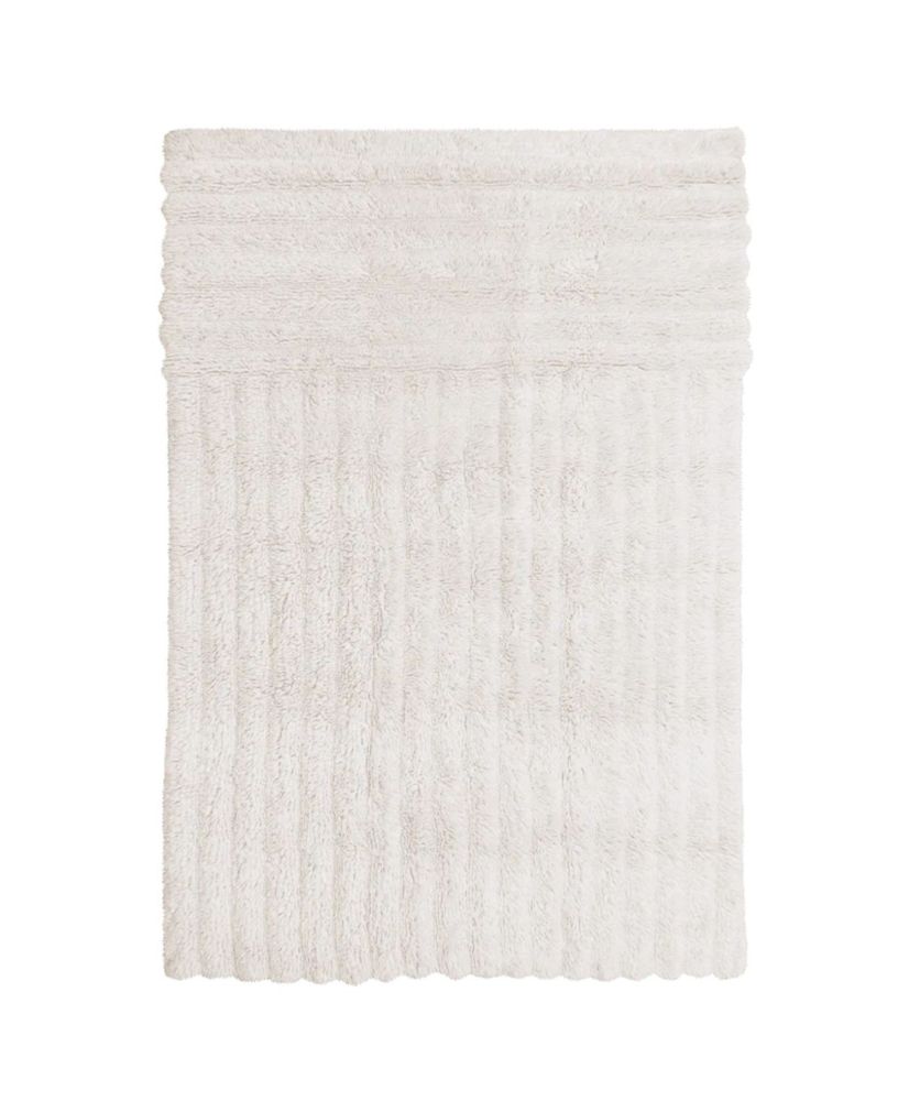 Tapis blanc en laine avec reliefs ondulés - 170 x 240 cm