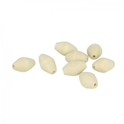 8 wood beads spindles 30 x 20 mm
