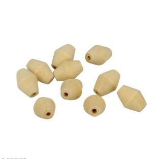 10 wood beads spindles 20 x 15 mm