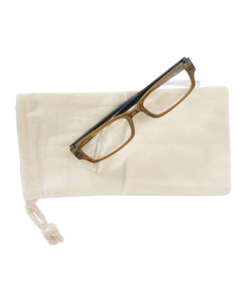 Etui à lunettes beige en coton à décorer - 10 x 20 cm