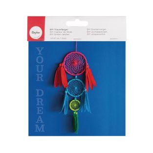 Kit DIY Attrape-rêves coloré (rouge, bleu, vert)