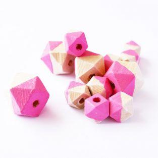 Diamond wood Beads - Pink