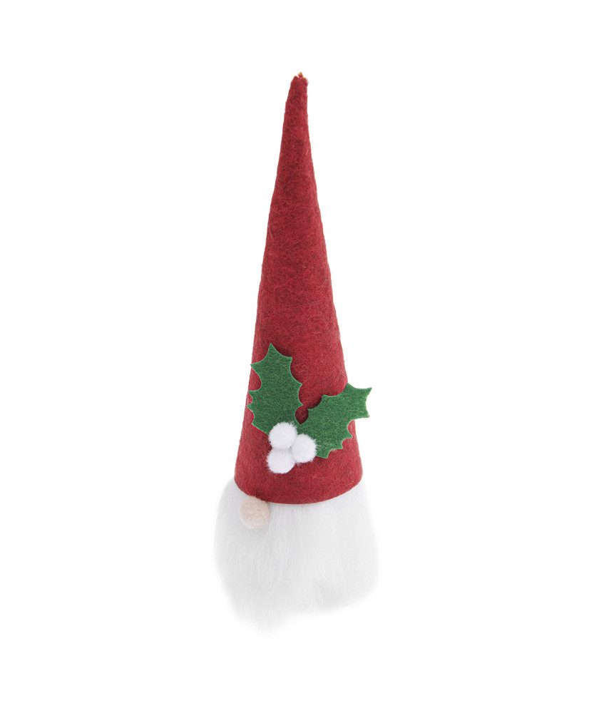 Lutin de Noël en feutrine rouge 16,5 cm