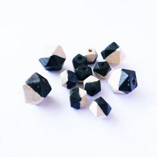 Perles en bois diamant - noir