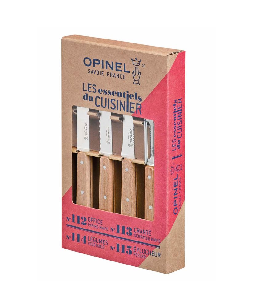 Opinel - Coffret Opinel Les Essentiels du Cuisinier Couleur - 3 Couteaux de  Cuisine + 1 Eplucheur