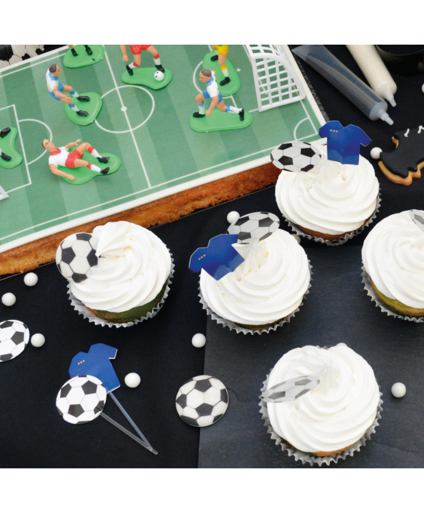 Coffret décoration & pâte à sucre - gâteau Terrain de football