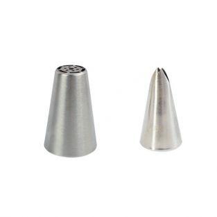 2 stainless steel nozzles - Leaf and Tulip