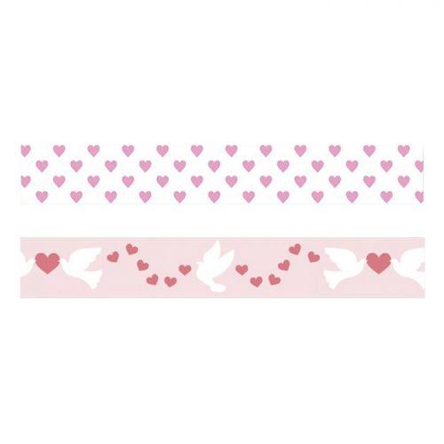2  St Valentine's Day masking tapes - hearts & doves
