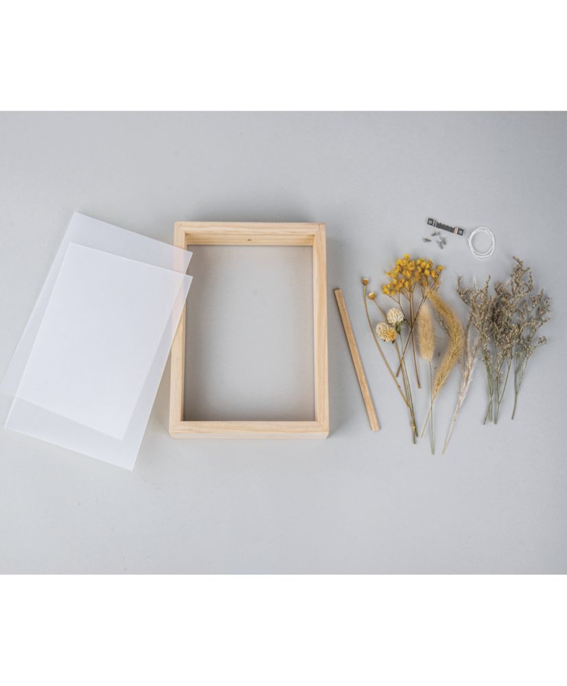 Kit per la creazione di cornici rettangolari in legno e fiori secchi