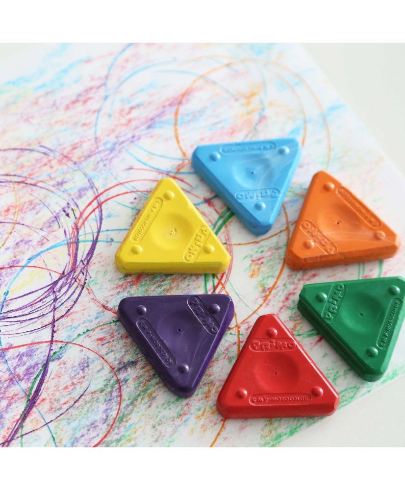 Pastelli a forma triangolare in cera atossica a 24 colori per bambini -  AliExpress