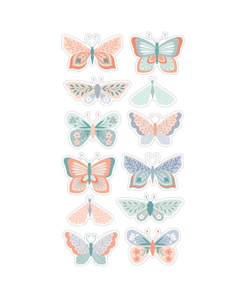 Adesivi farfalle 3D pastello