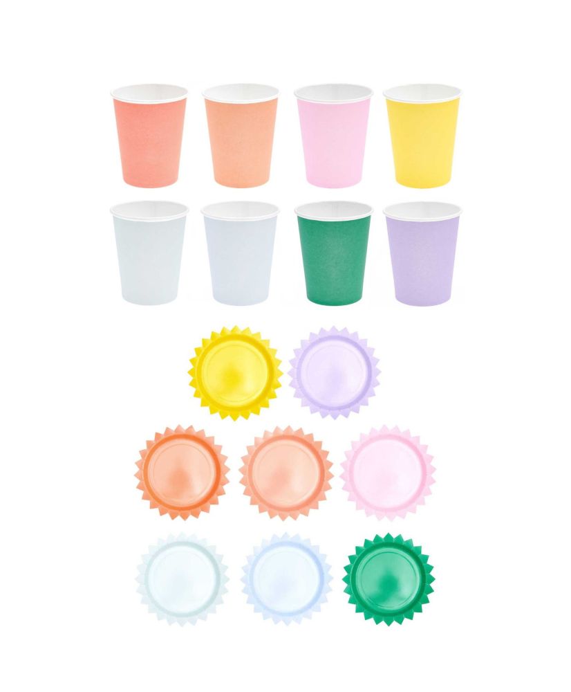 Kit vaisselle jetable multicolore