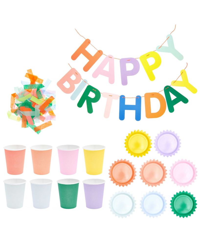 Kit per feste di compleanno multicolore