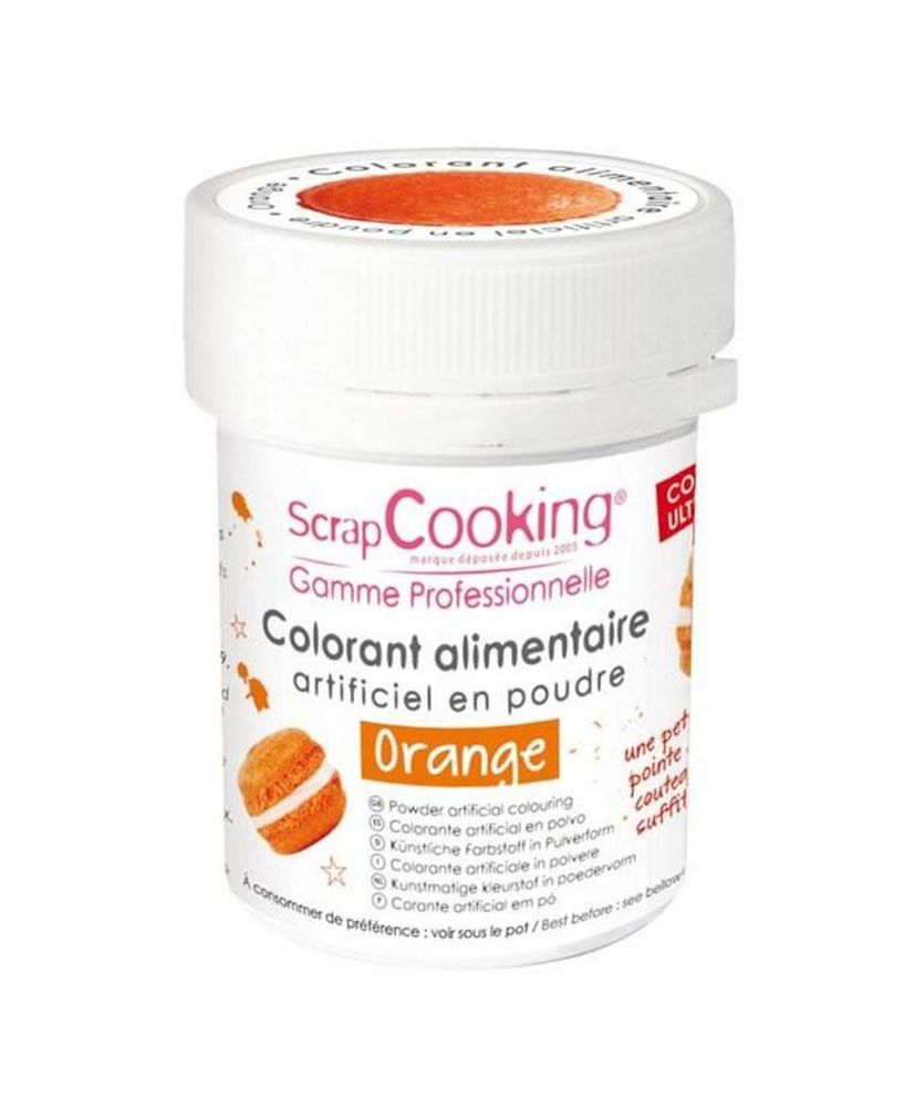 Colorante alimentare in polvere arancione - idrosolubile - 10 g -  Selectarôme - Meilleur du Chef