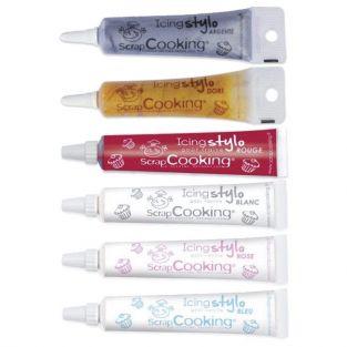 ScrapCooking - 4 Icing Stylos à Pâtisserie : Or, Choco, Blanc & Rouge -  Crayons Alimentaires Comestibles Décoratifs Colorants pour Écrire et  Dessiner & Icing Stylo de Glaçage Vert 20 g : : Epicerie