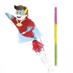 Piñata Super Héros + bâton