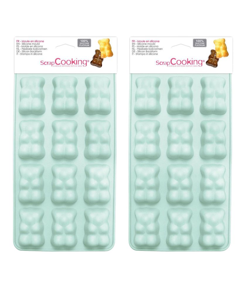 2 stampini in silicone orsetti marshmallow-cioccolato