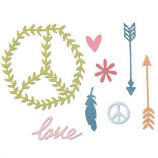 Thinlits Cutting die for Sizzix - Peace & Love