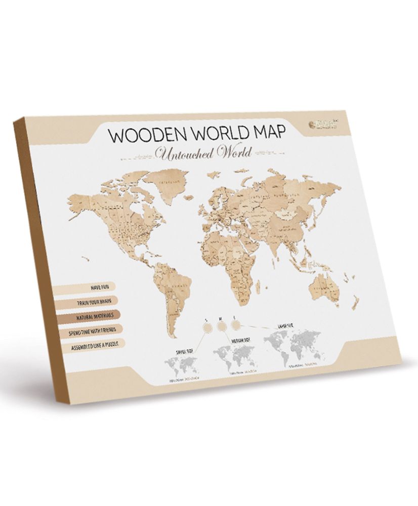 Mapa mundi de madera  Laser Maper - Mapamundis en madera para decorar