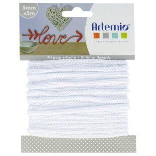 Knitting yarn 5 mm x 5 m - white