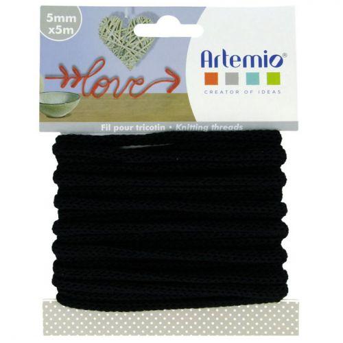 Knitting yarn 5 mm x 5 m - black