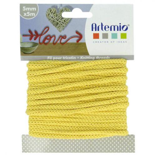 Knitting yarn 5 mm x 5 m - yellow