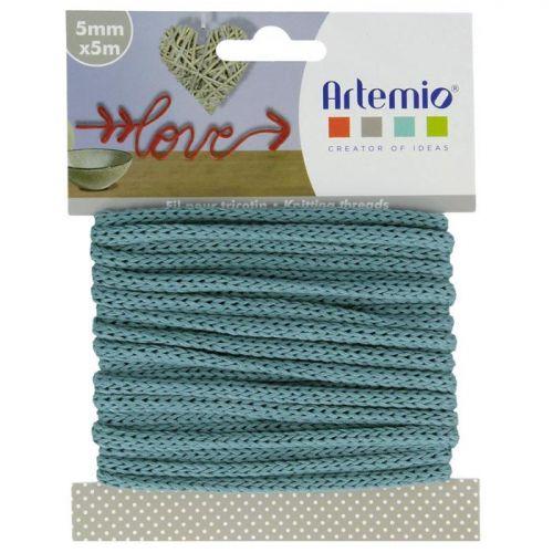 Knitting yarn 5 mm x 5 m - turquoise blue