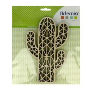 Silhouette en bois origami - Cactus