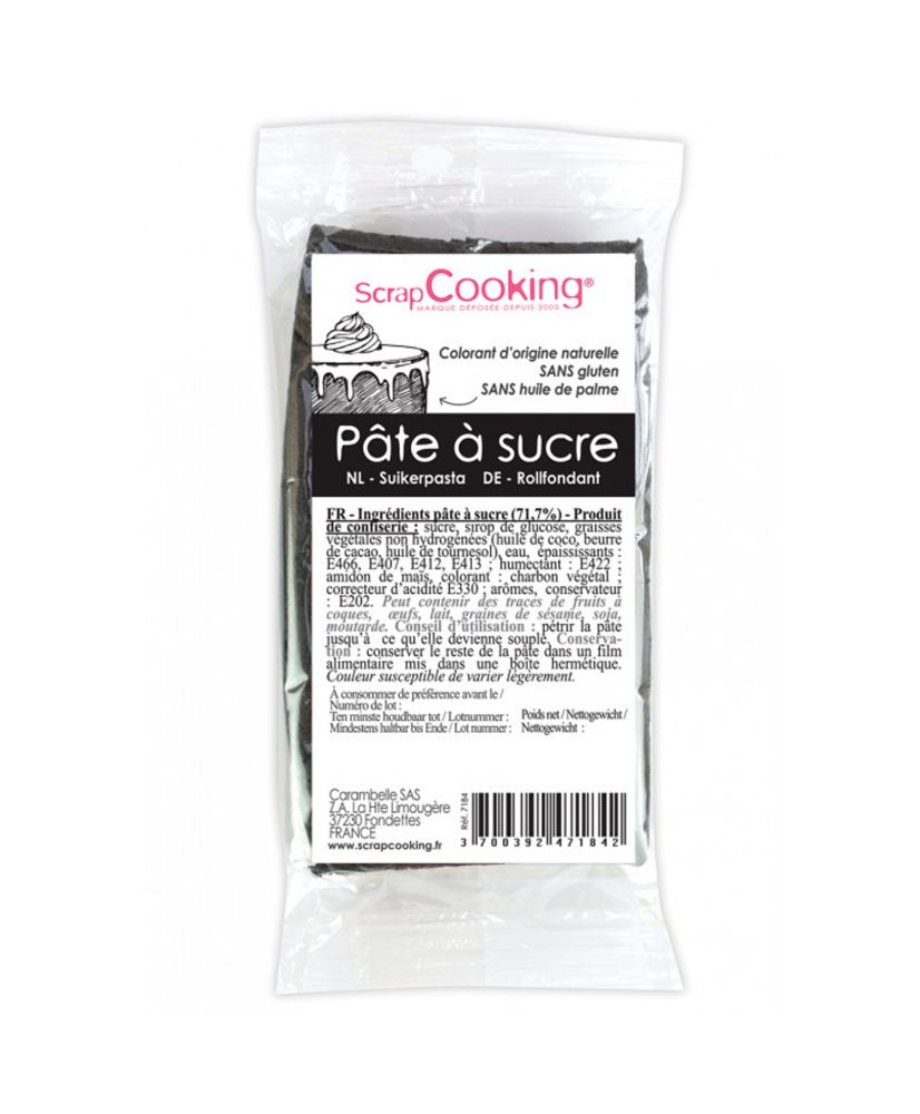 Sachet pâte à sucre noir 250 g