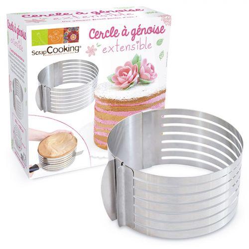 ScrapCooking Adjustable Rectangle Frame for Cake, Stainless Steel