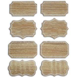 8 baroque wood effect tags