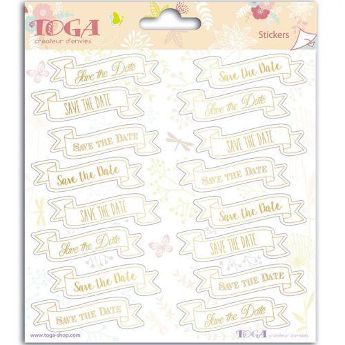 Stickers Mariage Save the date - 15 x 15 cm