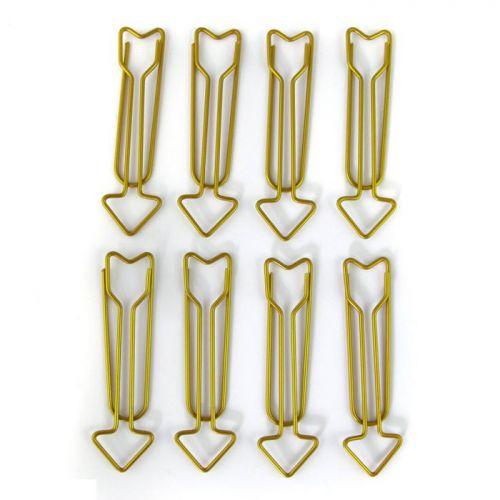 8 XL arrows paperclips - golden
